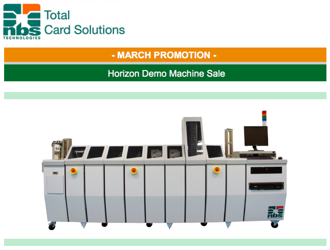 NBS Technologies Horizon Demo Machine Sale